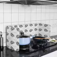 Aluminum Foil Gas Stove Baffle Foldable Frying Pan Oil Splash Protection Screen Kitchen Oil Plate Kichen Accessories
