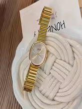 Light Luxury Fashion Oval Steel Quartz Watch for Christmas and Halloween Gifts