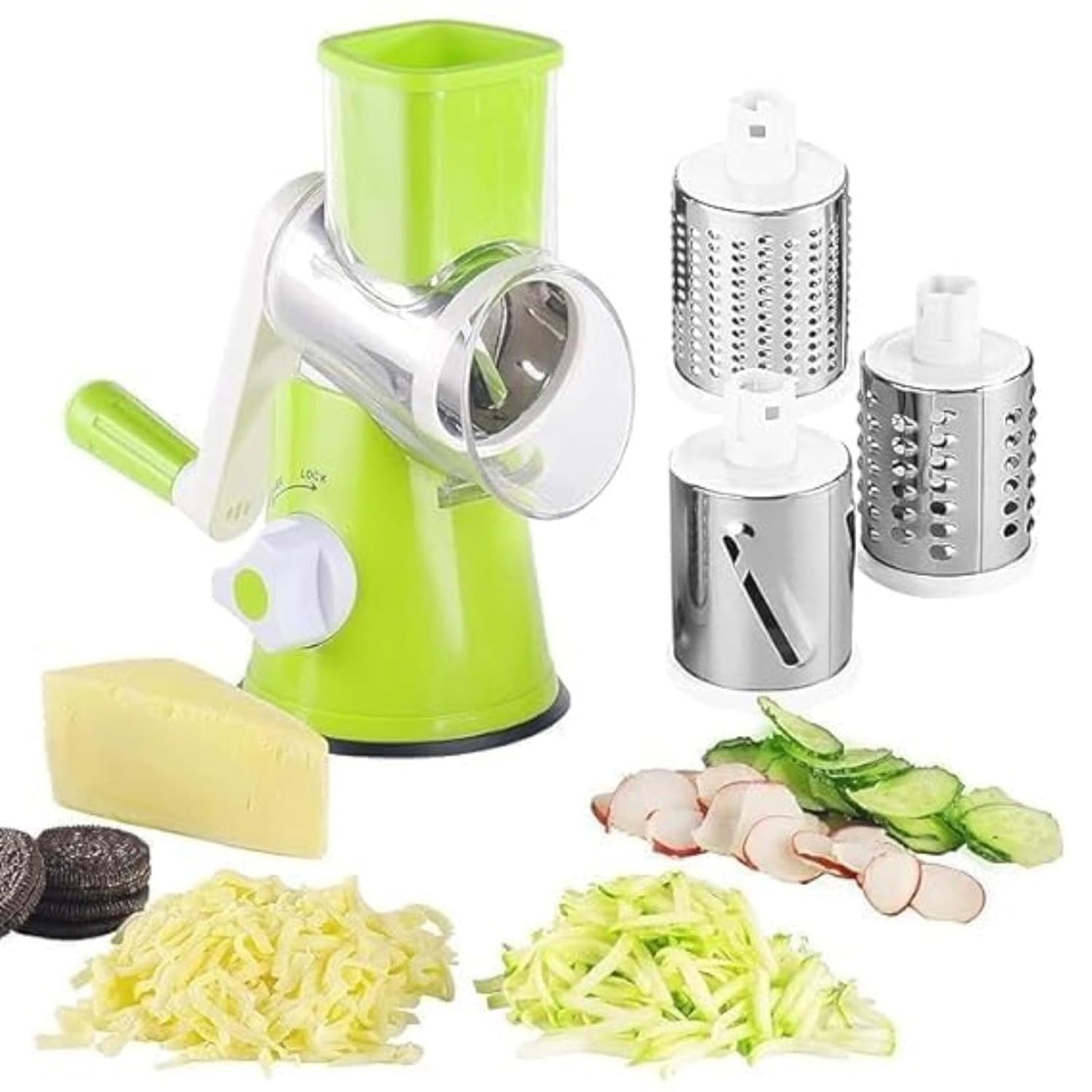 3-in-1 Manual Rotation Vegetable Fruit Slicer Round Cutter Potato Grater Spiralizer Vegetable Chopper Kitchen Home Tools