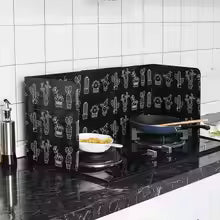 Aluminum Foil Gas Stove Baffle Foldable Frying Pan Oil Splash Protection Screen Kitchen Oil Plate Kichen Accessories
